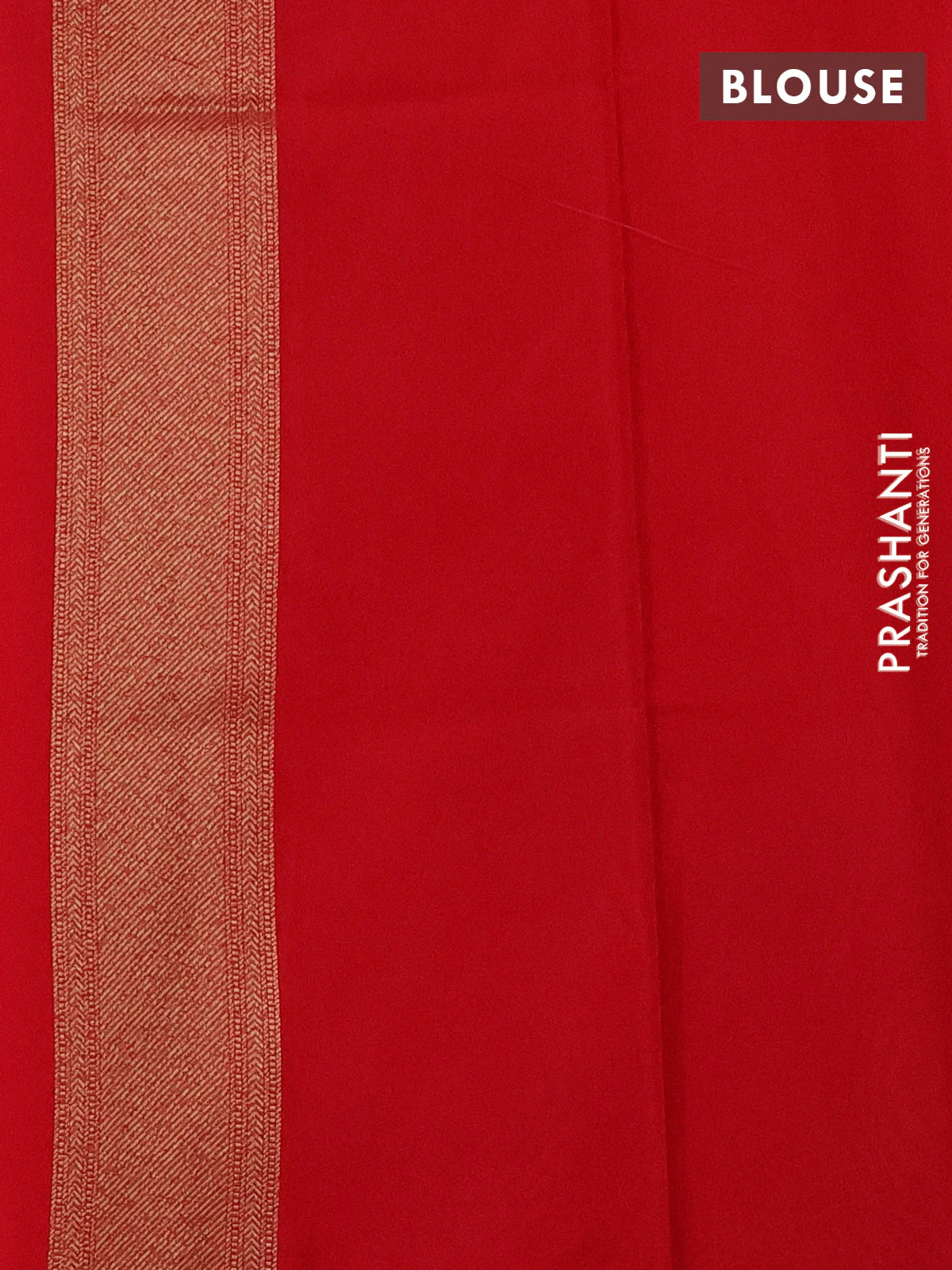 Banarasi semi katan saree red with allover thread & zari brocade weaves and woven border - Image 3