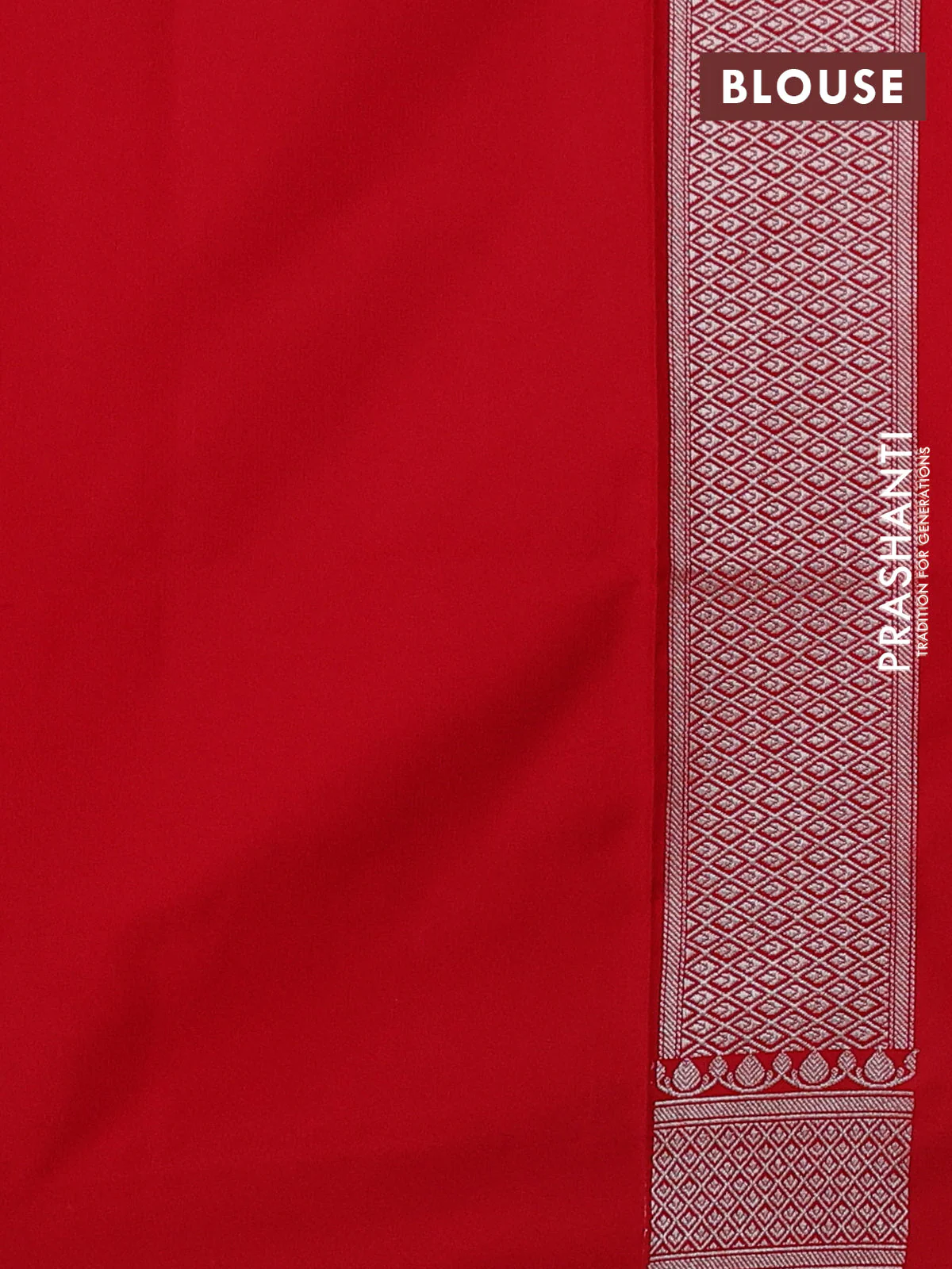 Banarasi semi katan saree red with allover vanasingaram zari weaves and woven border - Image 3