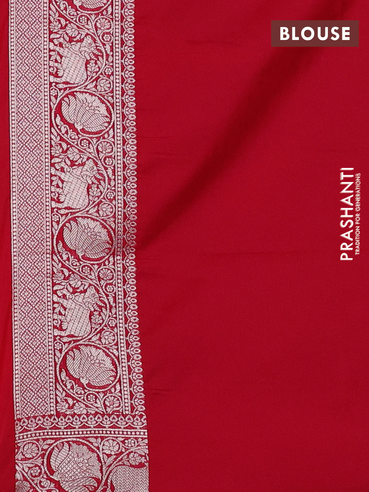 Banarasi semi katan saree reddish pink with zari woven buttas and zari woven border - Image 3