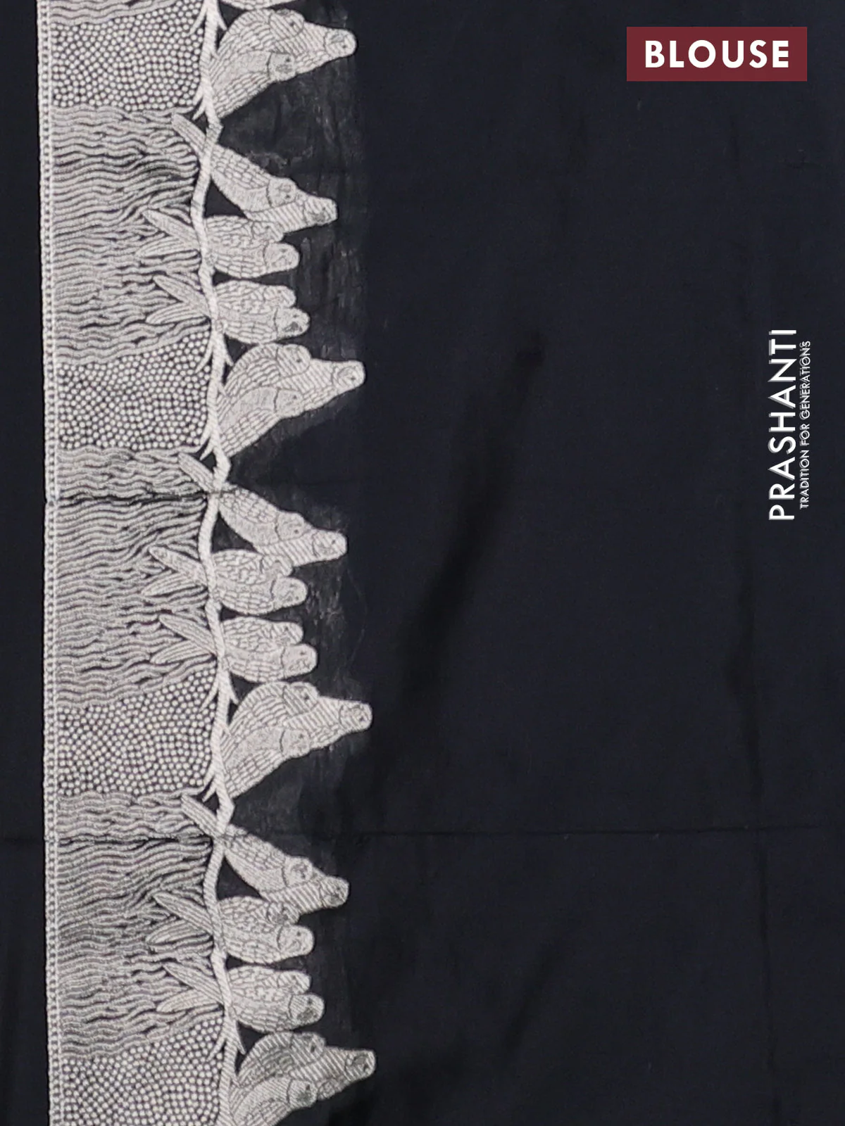 Banarasi semi katan silk saree black with allover zari woven buttas and parrot design zari woven border - Image 3
