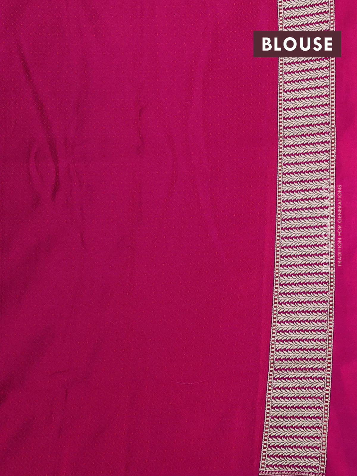 Banarasi semi katan silk saree dark pink with allover thread weaves & zari woven border and zari woven border - Image 3