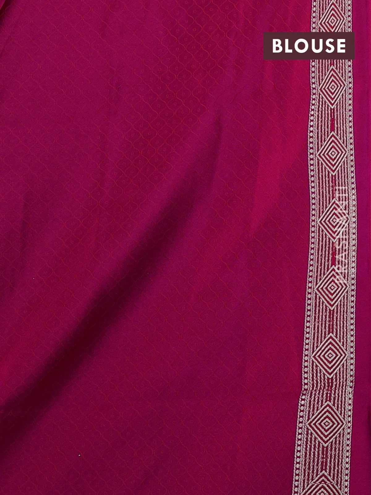 Banarasi semi katan silk saree dark pink with allover thread weaves & zari woven buttas and zari woven border - Image 3