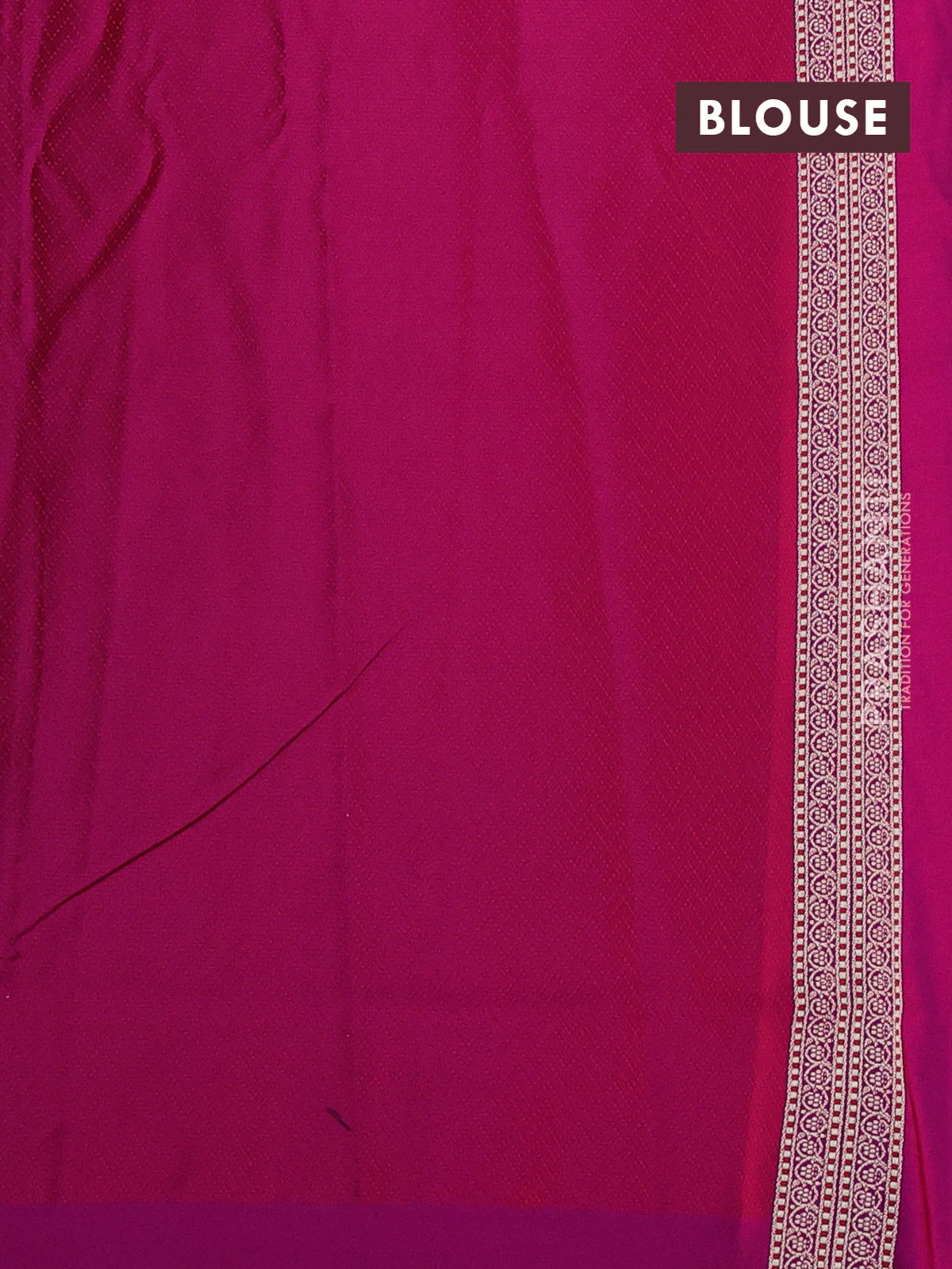 Banarasi semi katan silk saree dark pink with allover thread woven buttas and zari woven butta border - Image 3