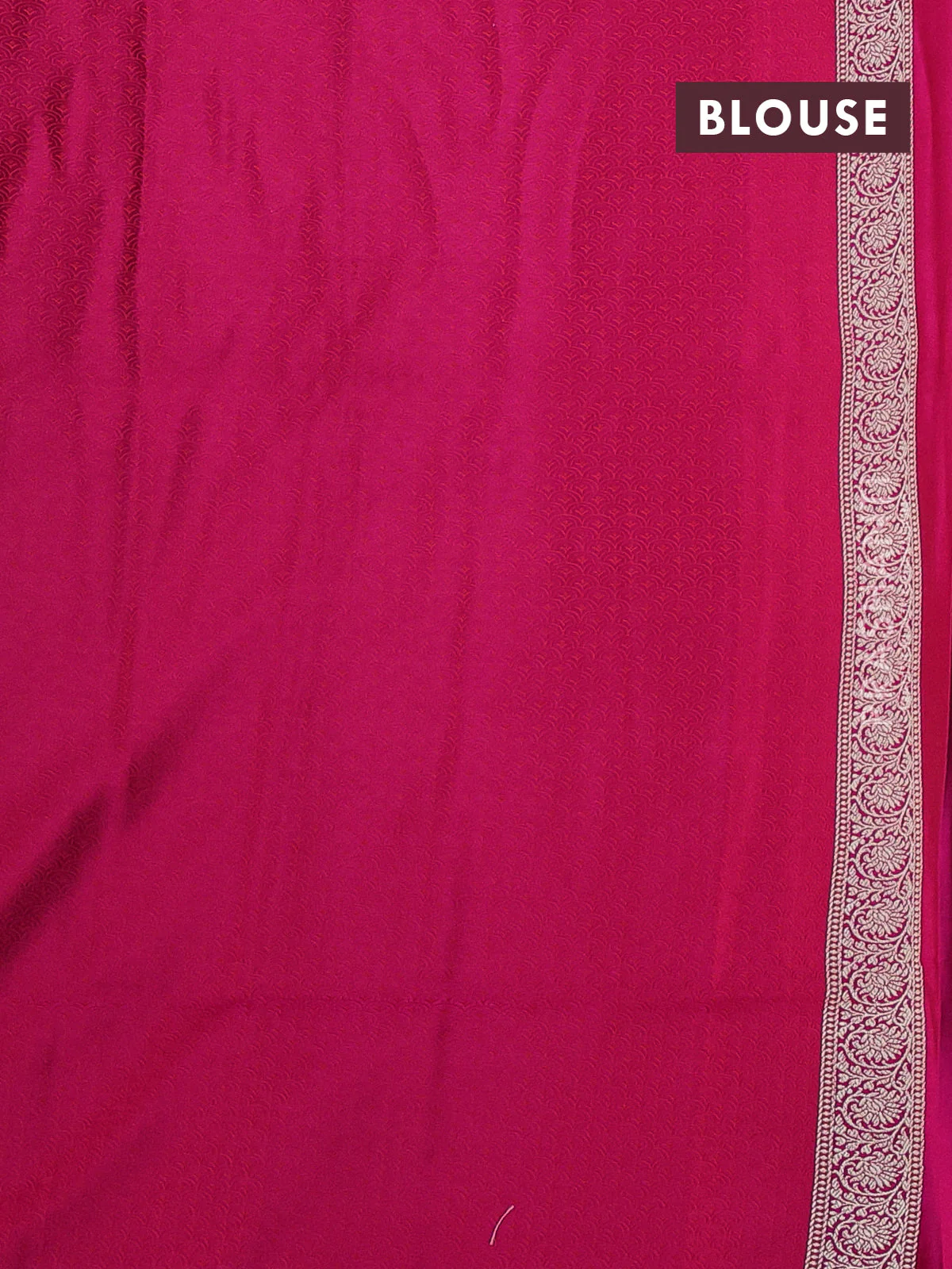 Banarasi semi katan silk saree dark pink with allover zari weaves and zari woven border - Image 3