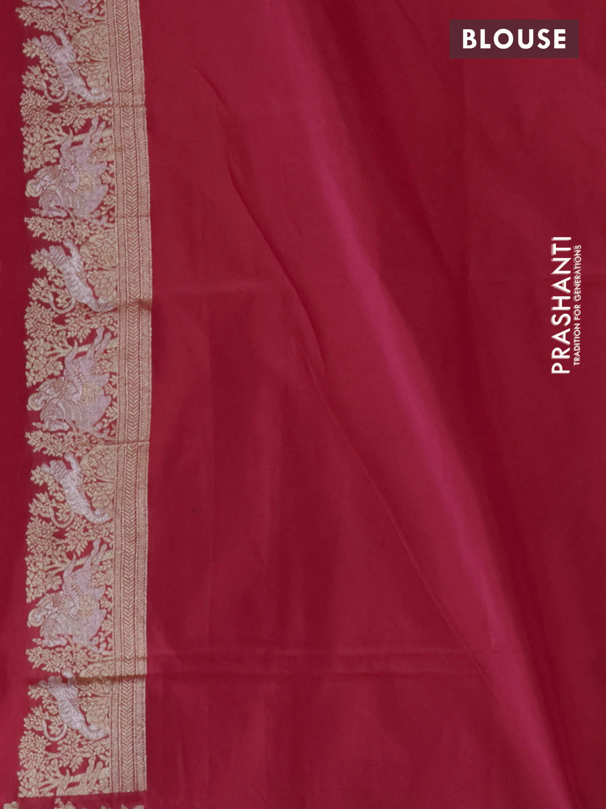 Banarasi semi katan silk saree dual shade of pink with silver zari woven buttas and rich zari woven border - Image 3
