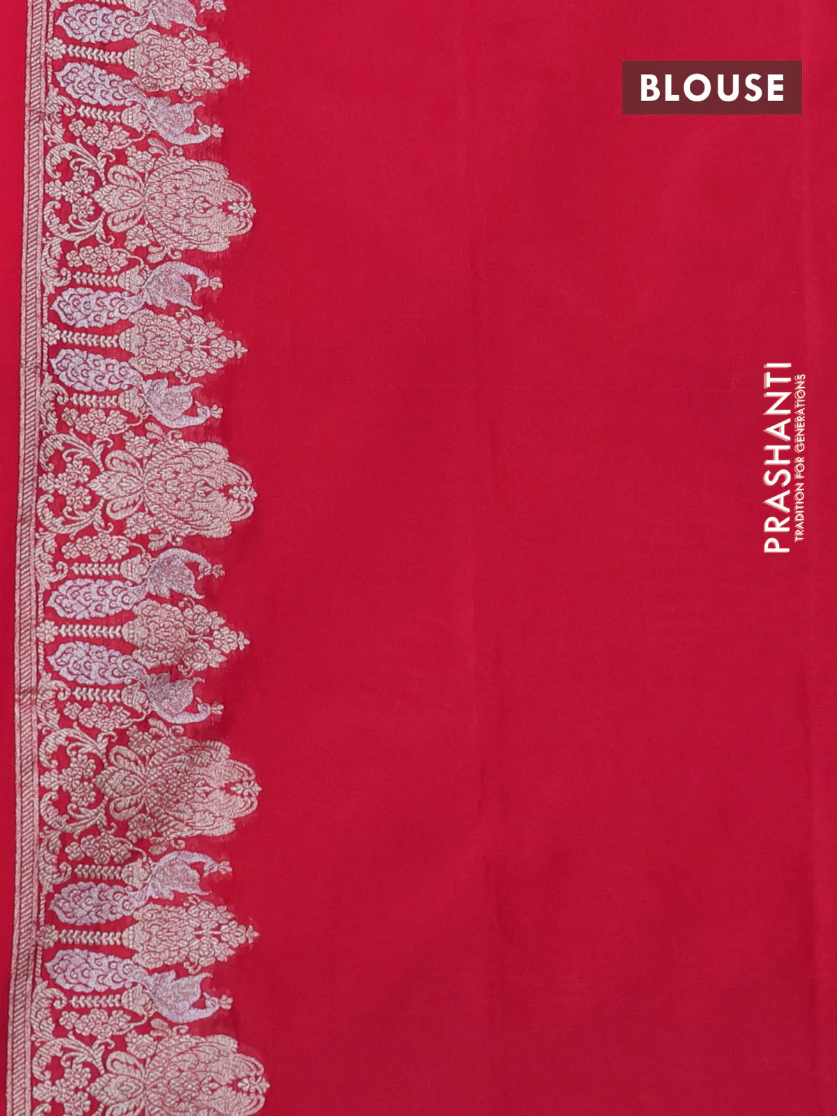 Banarasi semi katan silk saree dual shade of pink with zari woven buttas and zari woven border - Image 3