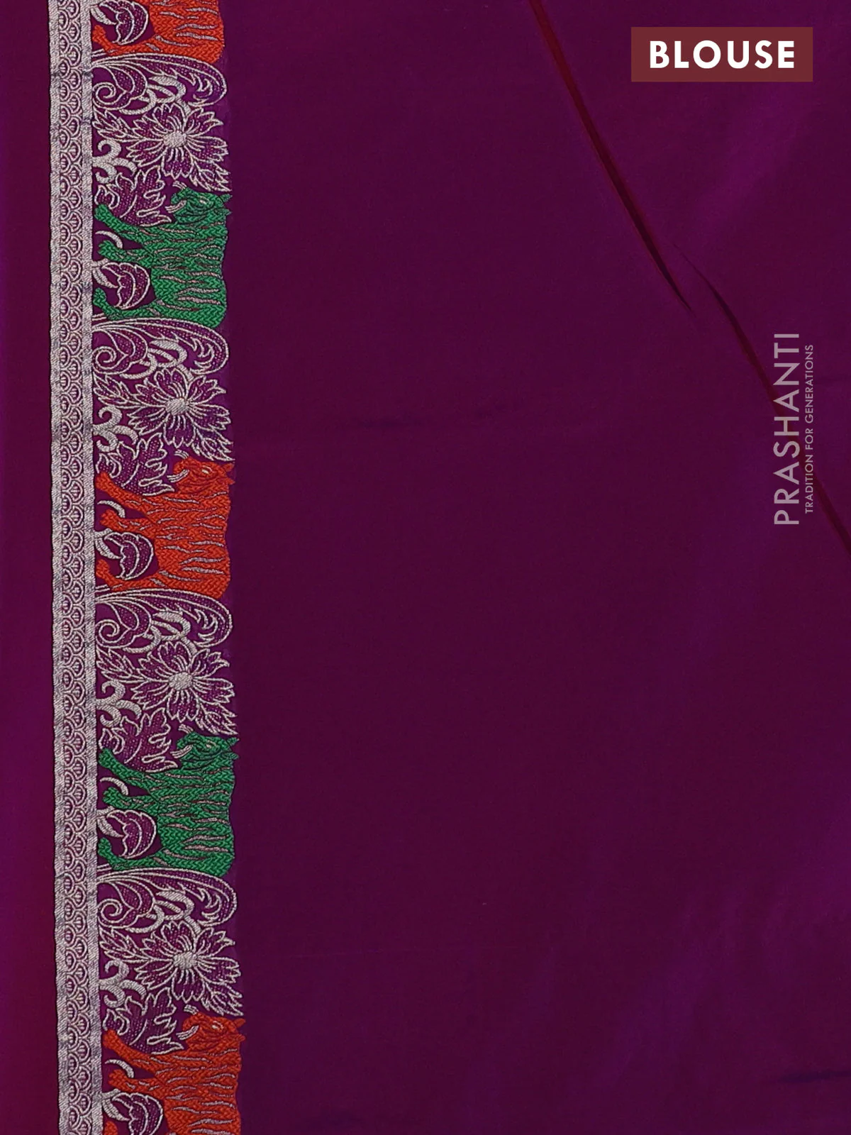 Banarasi semi katan silk saree dual shade of purple with allover zari weaves and thread & zari woven border - Image 3