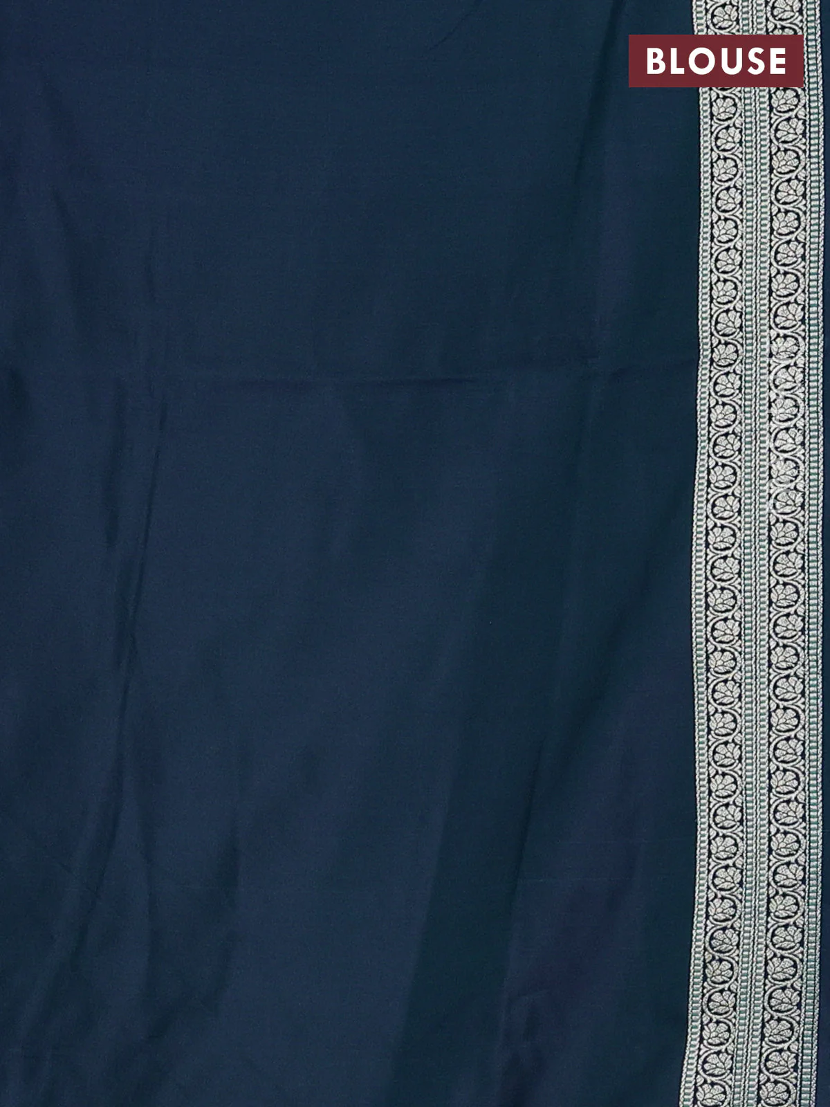 Banarasi semi katan silk saree dual shade of violet and teal green with allover self emboss & zari buttas and zari woven border - Image 3