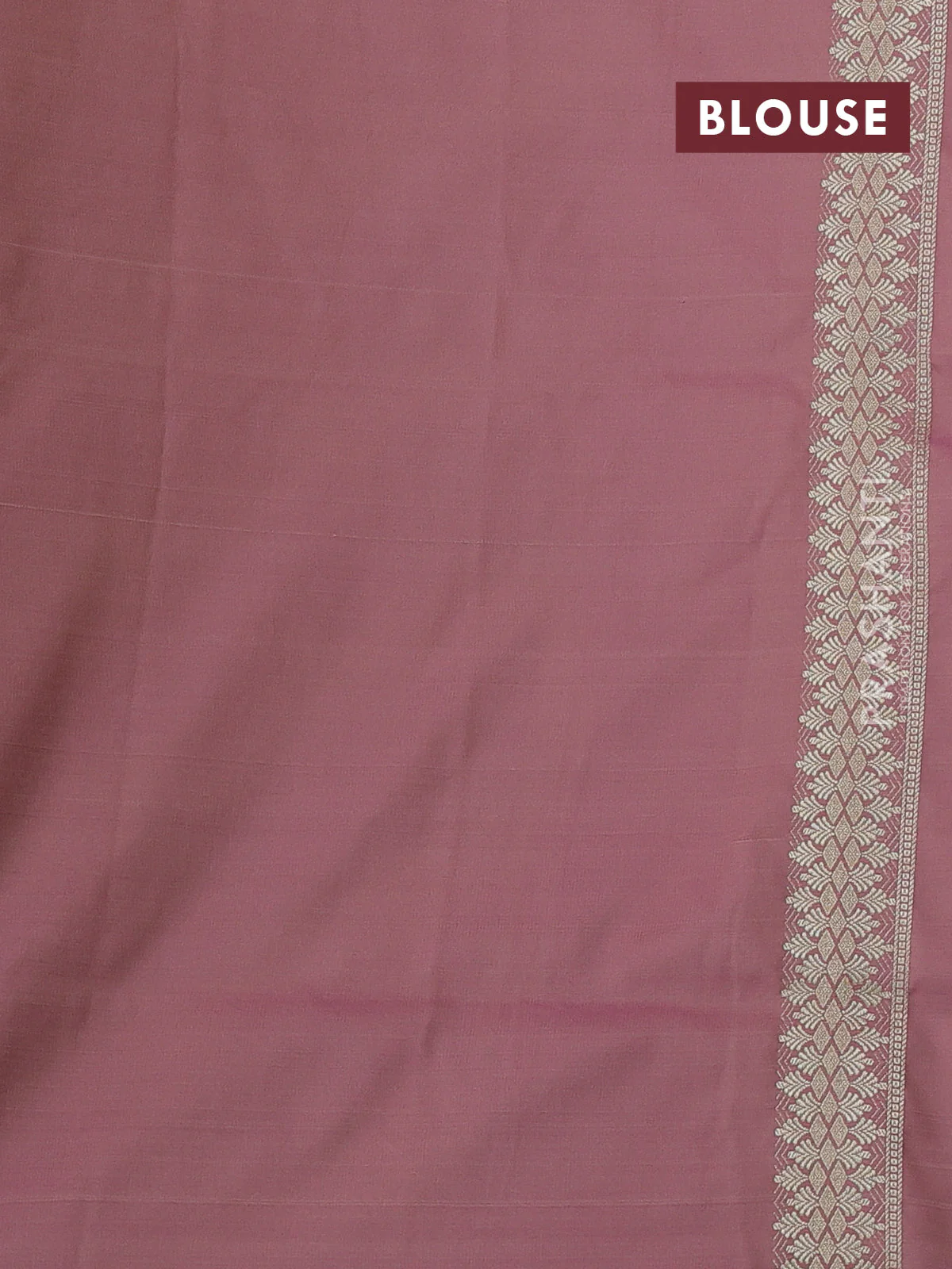 Banarasi semi katan silk saree mauve pink with allover zari weaves & thread wiven buttas and zari woven border - Image 3