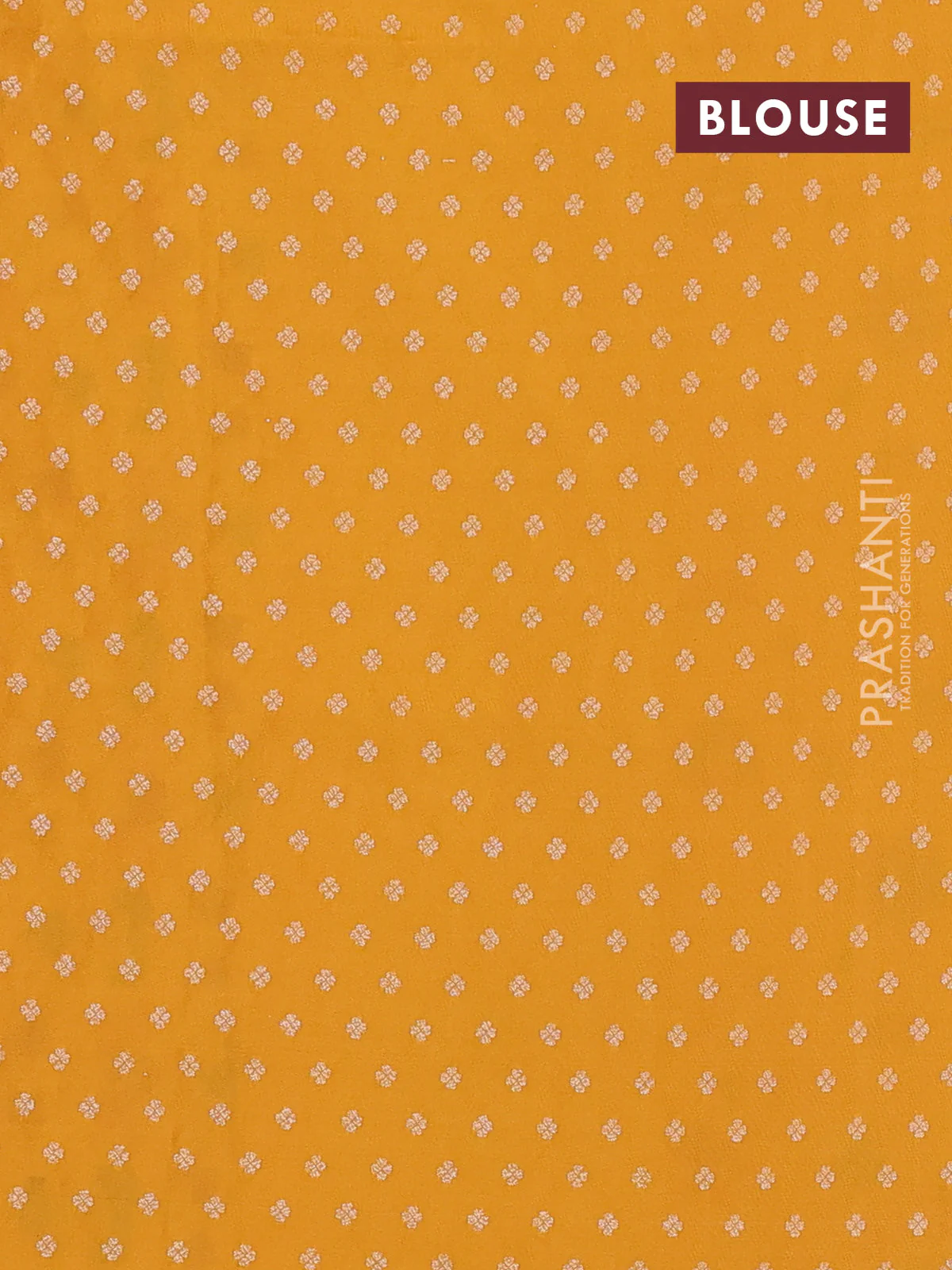 Banarasi semi katan silk saree mustard yellow with allover jamdhani weaves and zari woven border - Image 3