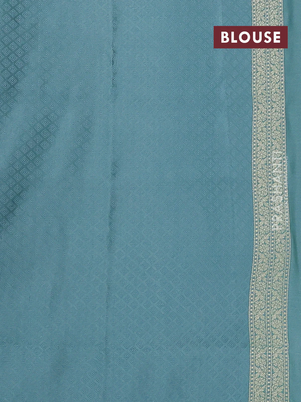 Banarasi semi katan silk saree pastel green with allover thread weaves & zari woven buttas and zari woven border - Image 3