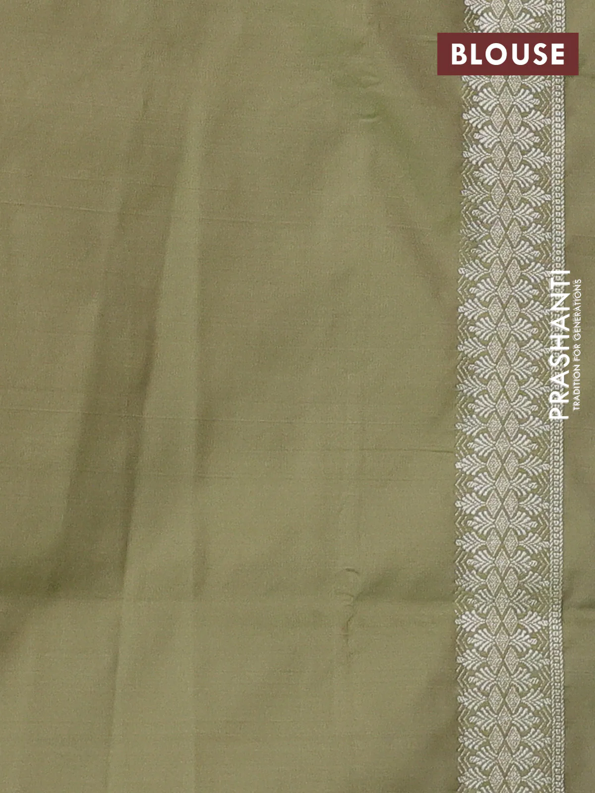 Banarasi semi katan silk saree pastel green with allover zari weaves & thread wiven buttas and zari woven border - Image 3