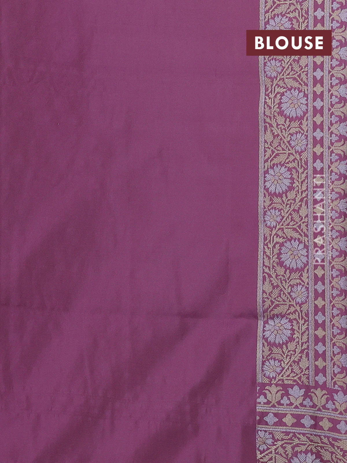 Banarasi semi katan silk saree pastel purple with allover jamdhani weaves and zari woven border - Image 3