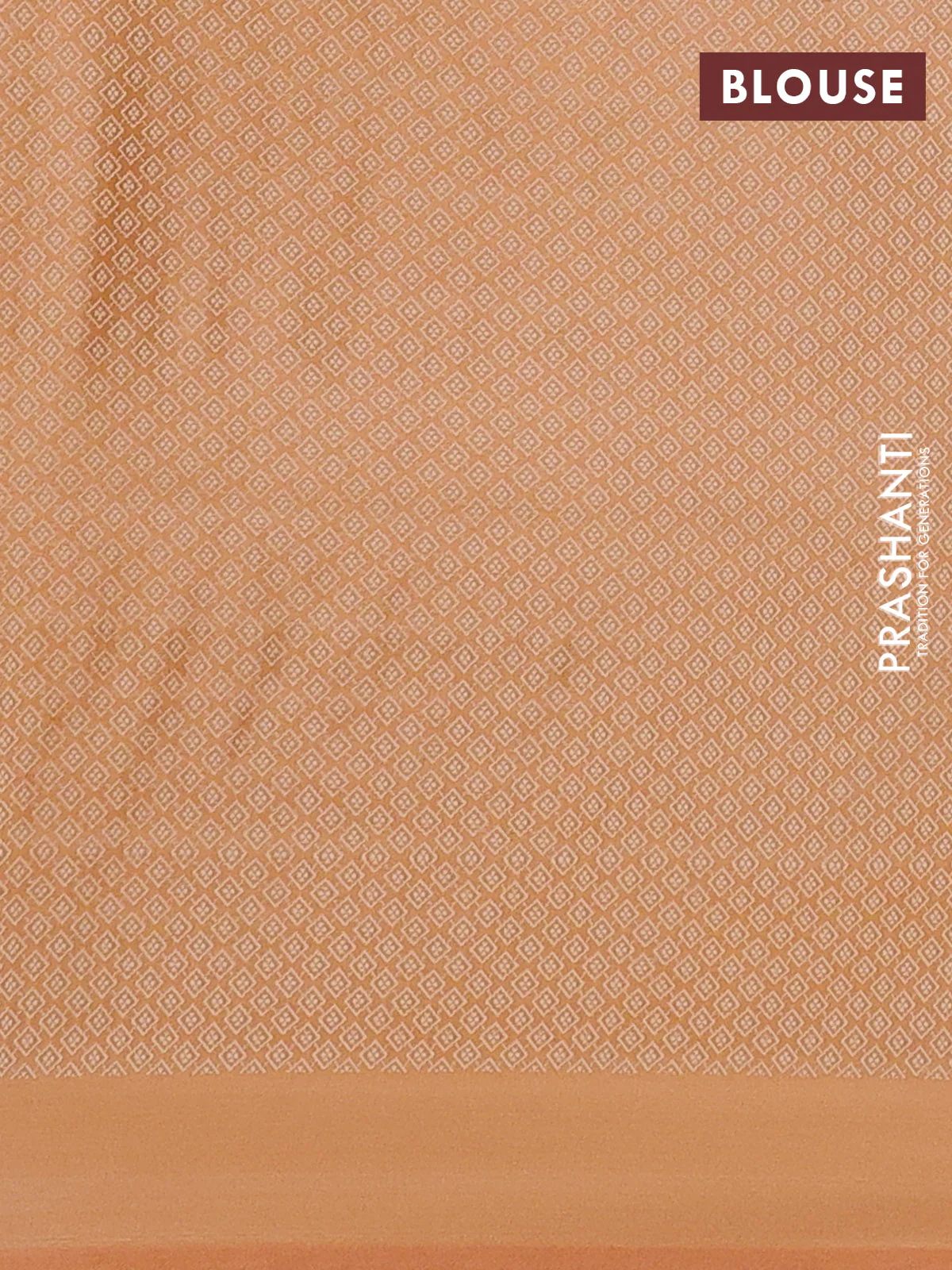 Banarasi semi katan silk saree peach orange with allover floral self emboss & zari woven buttas and zari woven border - Image 3
