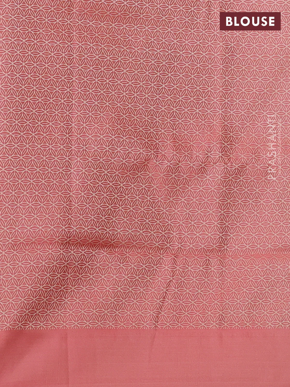 Banarasi semi katan silk saree peach shade with allover floral self emboss and zari woven border - Image 3