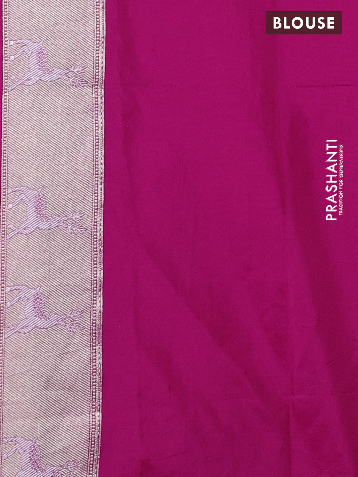 Banarasi semi katan silk saree pink with allover zari woven buttas and parrot design zari woven border - Image 3