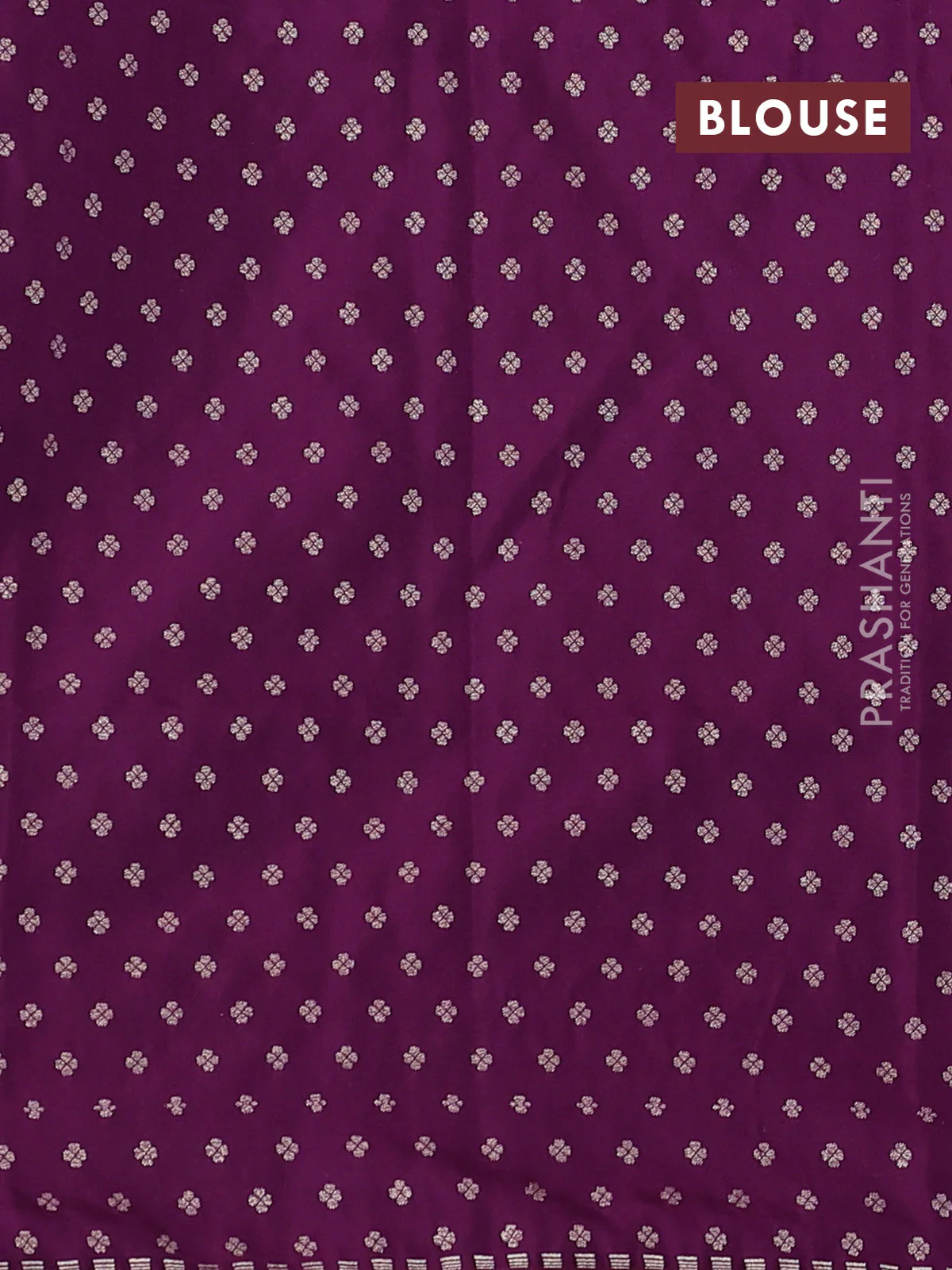 Banarasi semi katan silk saree purple with allover jamdhani weaves and zari woven border - Image 3
