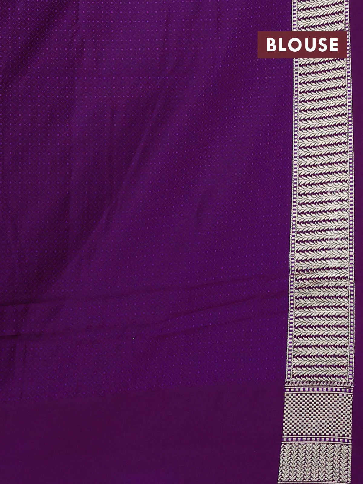 Banarasi semi katan silk saree purple with allover thread weaves & zari woven border and zari woven border - Image 3