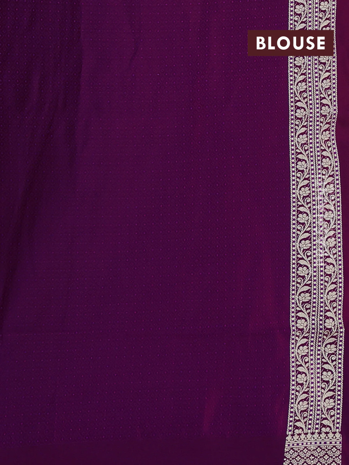 Banarasi semi katan silk saree purple with alover zari weaves and zari woven border - Image 3