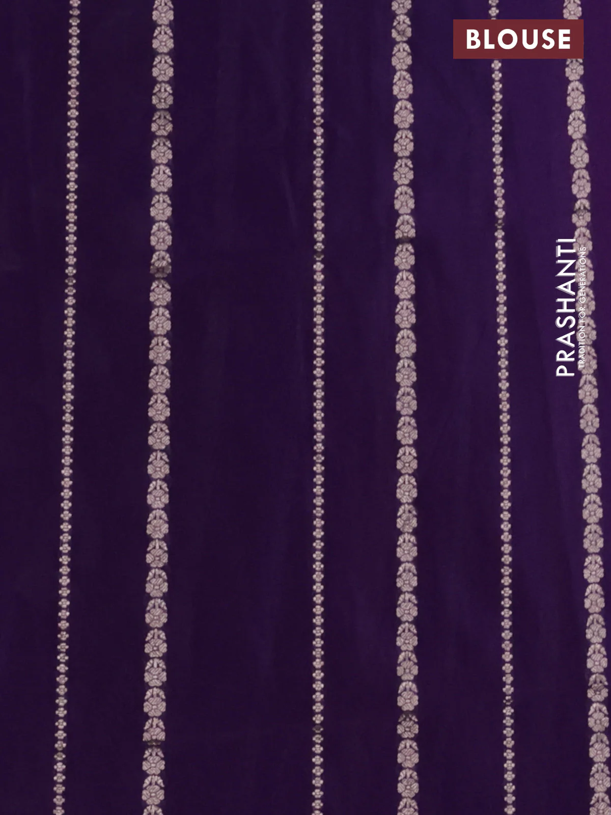 Banarasi semi katan silk saree purple with zari woven buttas and zari woven border - Image 3