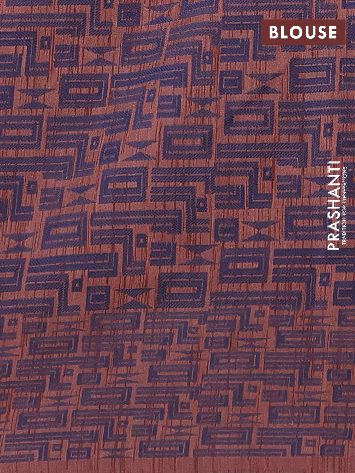 Banarasi semi matka saree brown and blue with allover thread weaves and thread woven border - Image 4