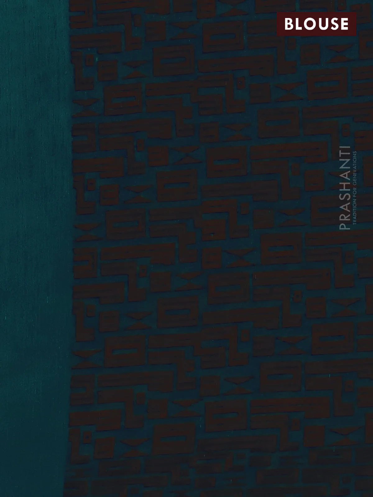 Banarasi semi matka saree cs blue and brown with allover thread weaves and thread woven border - Image 4