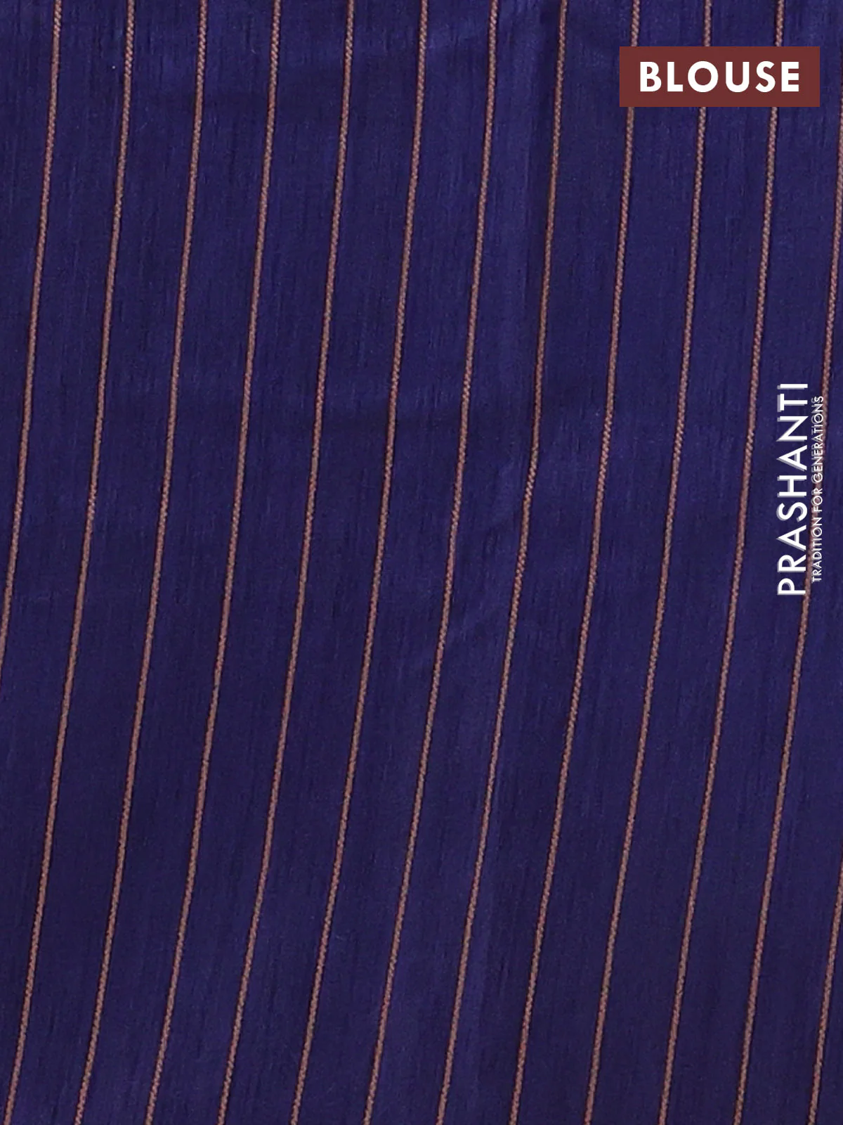 Banarasi semi matka saree dark blue with allover thread weaves in borderless style - Image 4