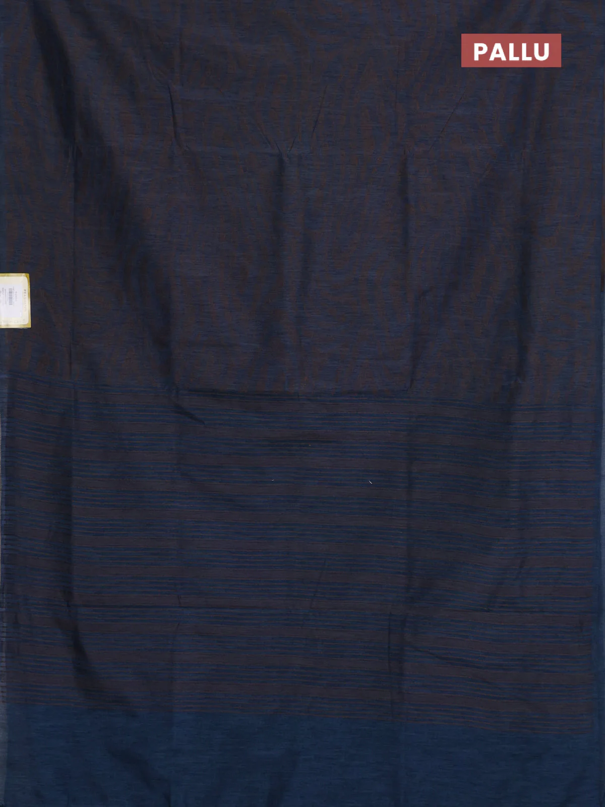 Banarasi semi matka saree dark blue with allover thread weaves in borderless style - Image 3