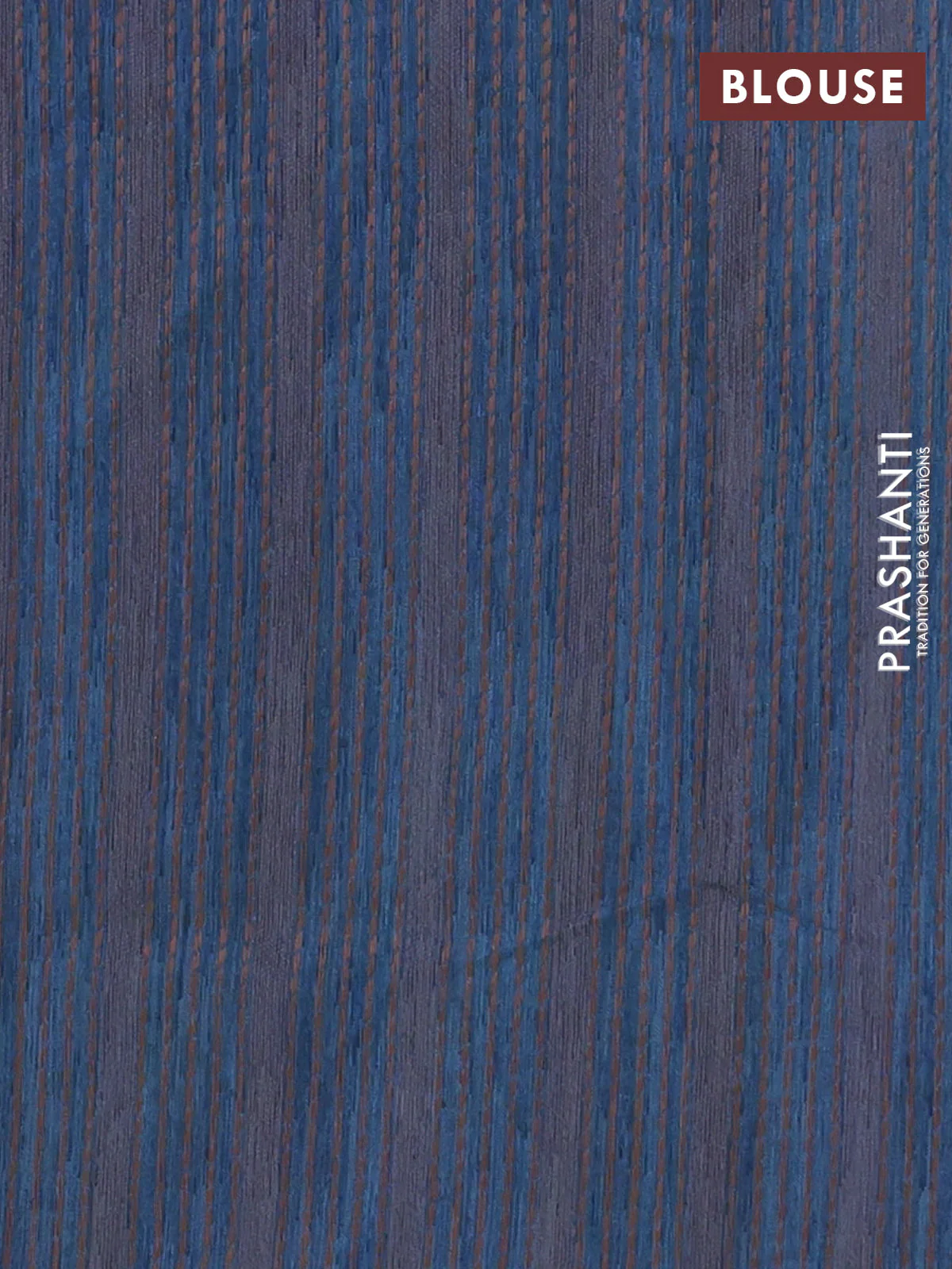 Banarasi semi matka saree dark blue with allover thread weaves in borderless style - Image 4