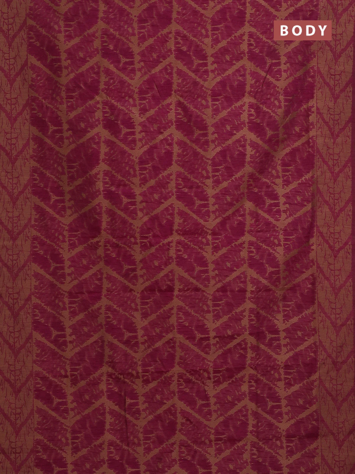 Banarasi semi matka saree dark magenta pink and brown with allover thread weaves and thread woven border - Image 2
