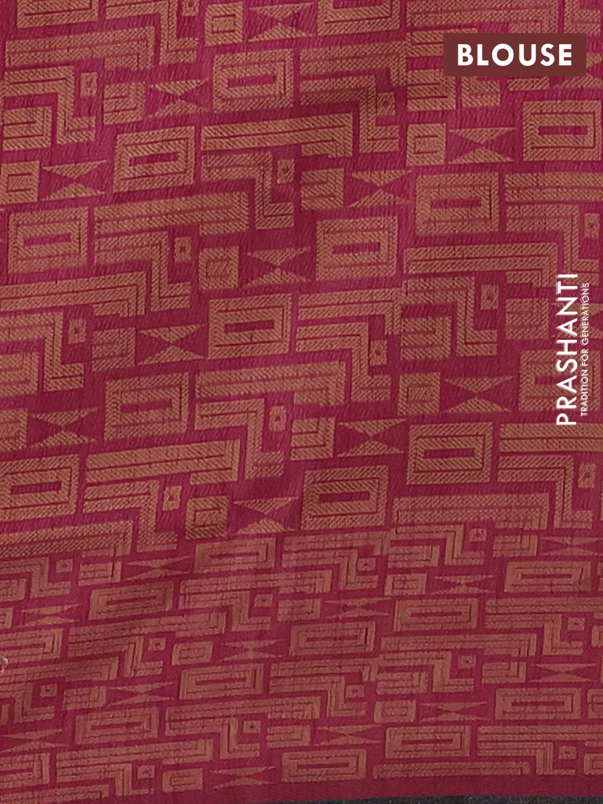 Banarasi semi matka saree dark magenta pink and brown with allover thread weaves and thread woven border - Image 4