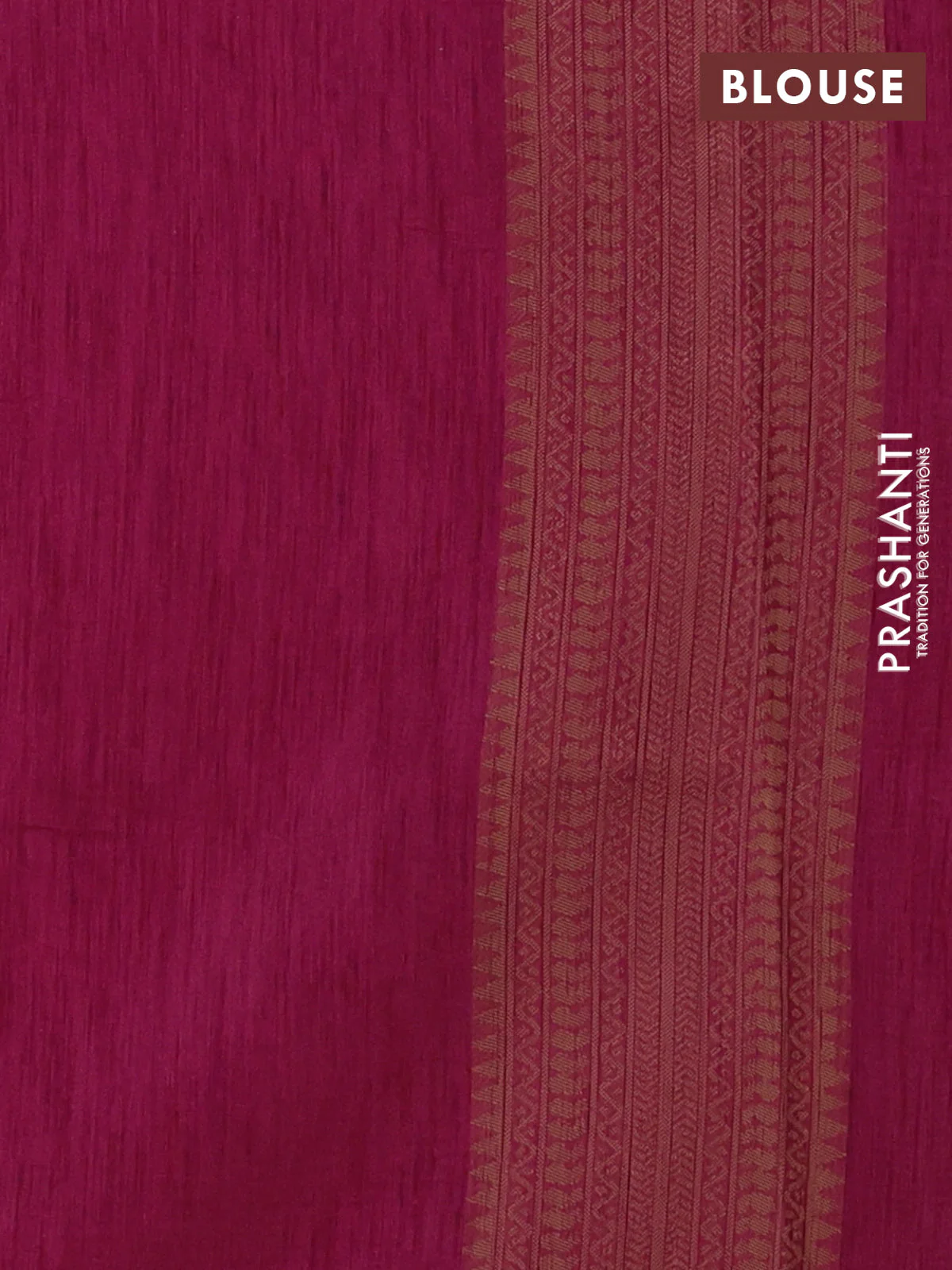 Banarasi semi matka saree dark magenta with allover thread weaves in borderless style - Image 4