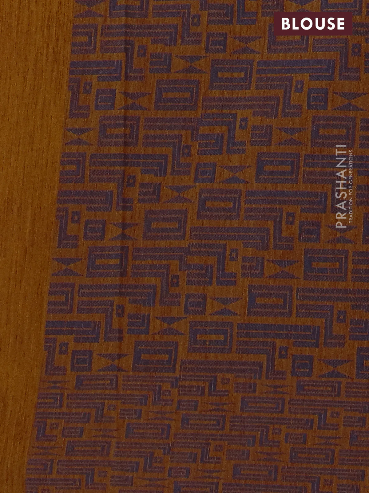 Banarasi semi matka saree dark mustard and blue with allover thread weaves and thread woven border - Image 4