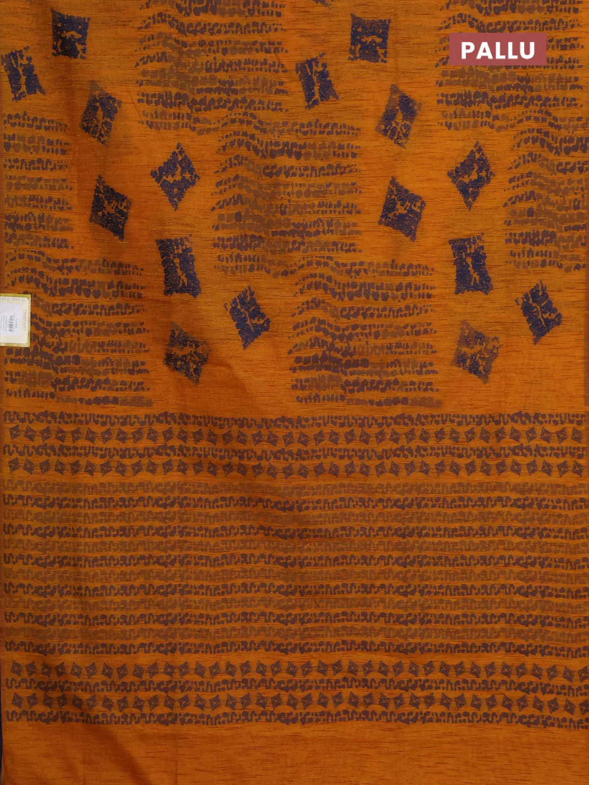 Banarasi semi matka saree dark mustard with allover thread weaves and thread woven border - Image 3