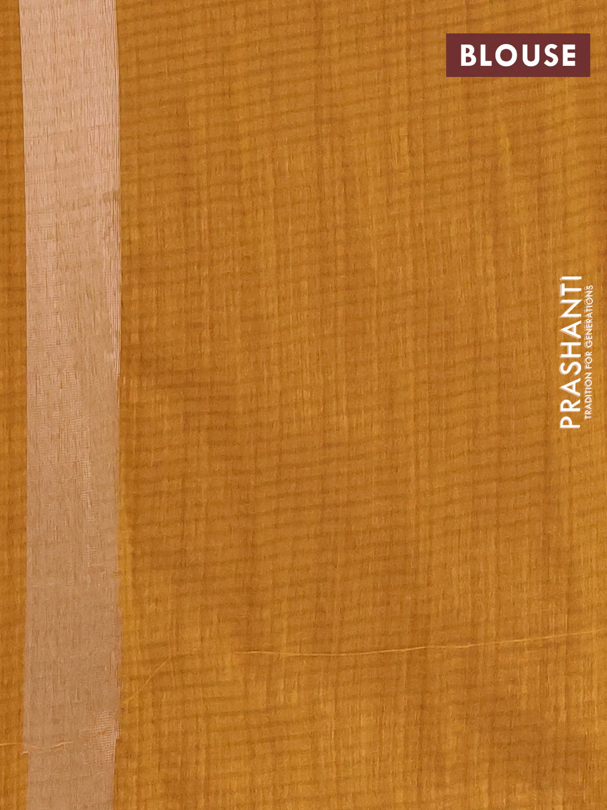 Banarasi semi matka saree dark mustard with plain body and temple design zari woven border - Image 4