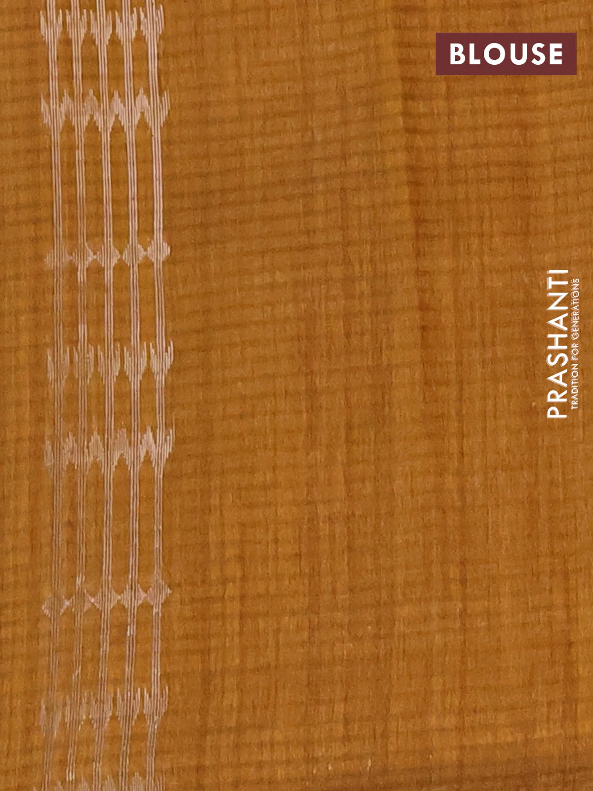 Banarasi semi matka saree dark mustard with silver & gold zari woven buttas and zari woven butta border - Image 4