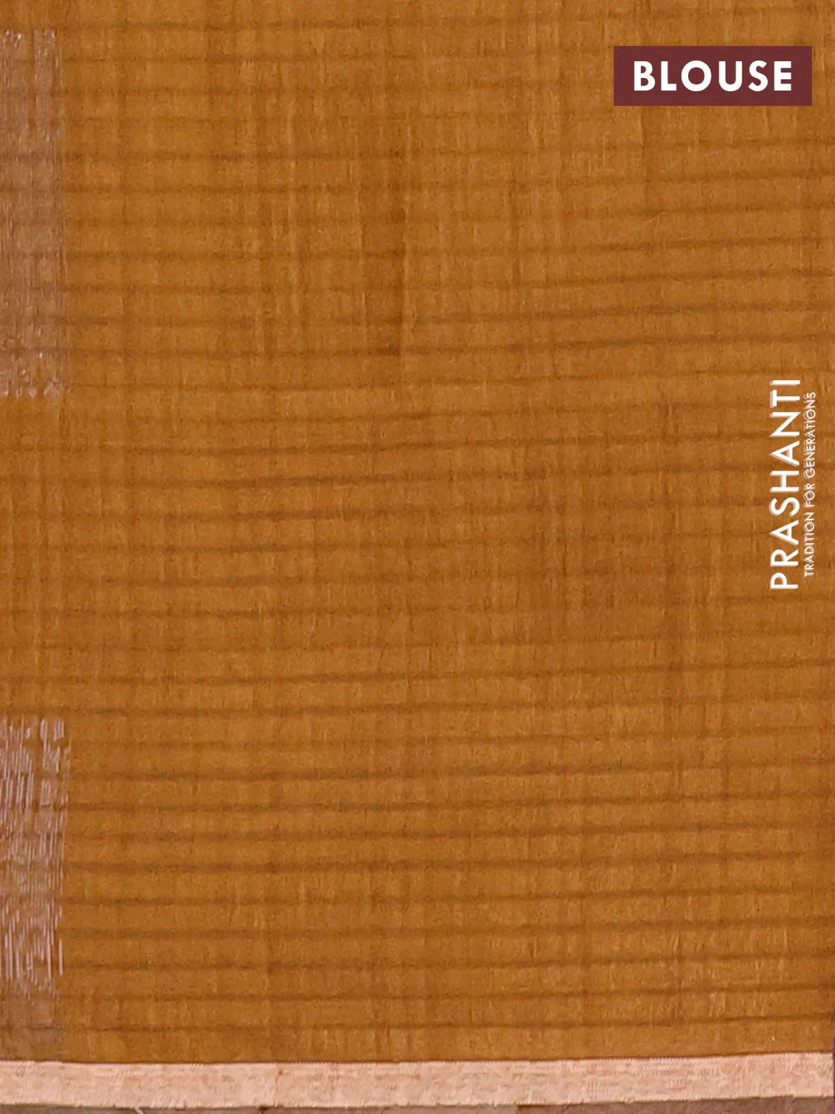 Banarasi semi matka saree dark mustard with silver & gold zari woven buttas and zari woven piping border - Image 4