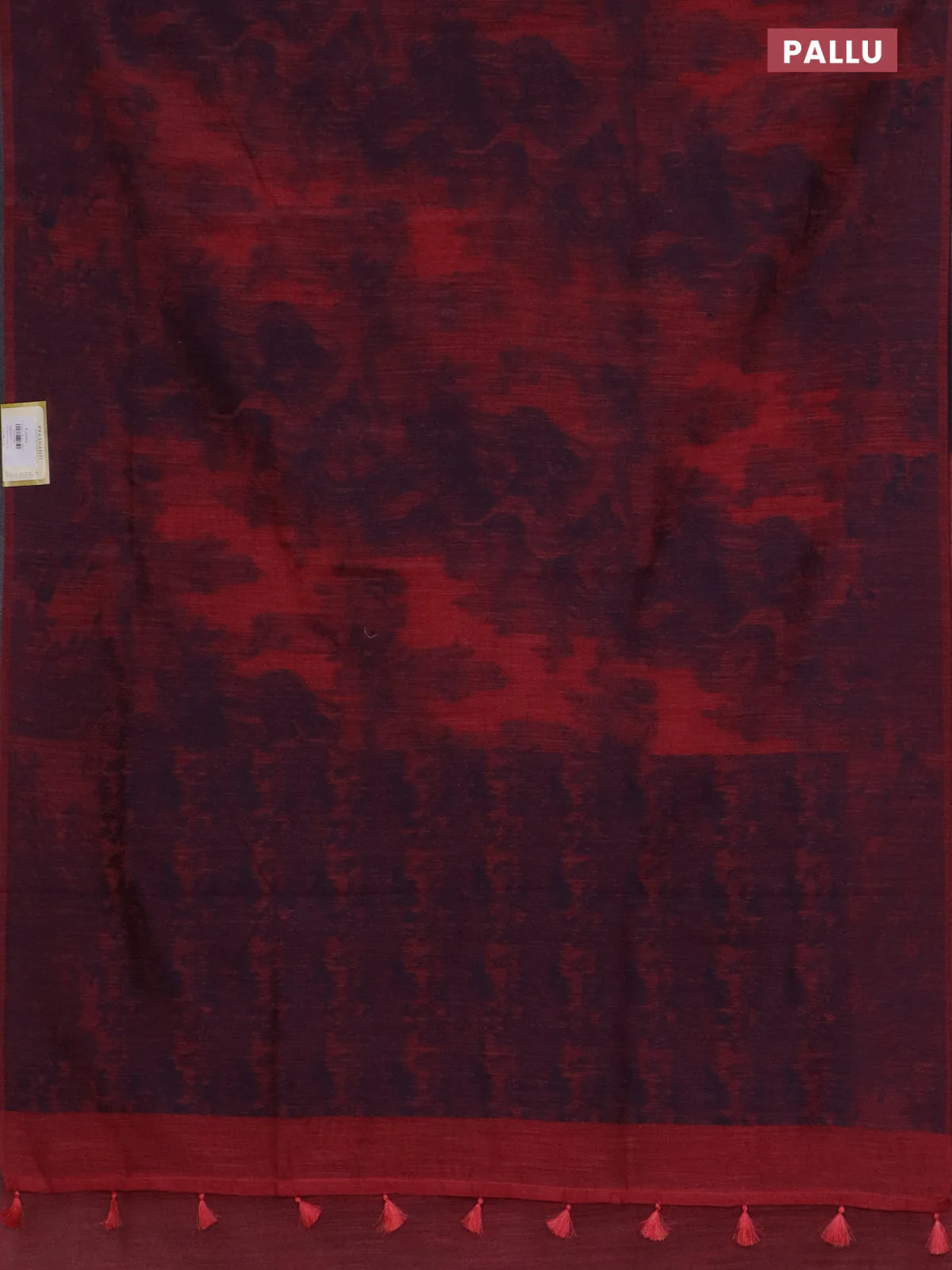 Banarasi semi matka saree dark peach pink with allover thread weaves in borderless style - Image 3