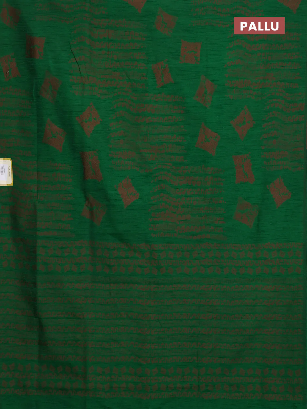 Banarasi semi matka saree green with allover thread weaves and thread woven border - Image 3