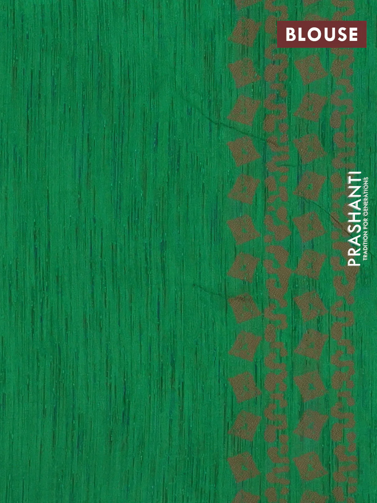 Banarasi semi matka saree green with allover thread weaves and thread woven border - Image 4