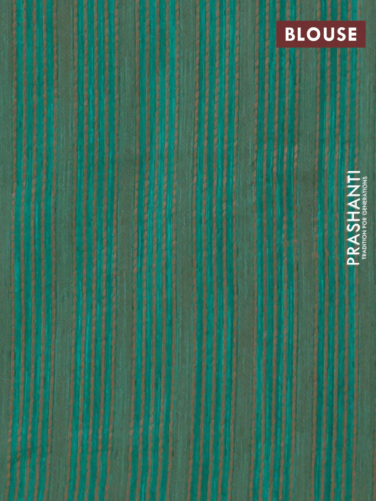 Banarasi semi matka saree green with allover thread weaves in borderless style - Image 4