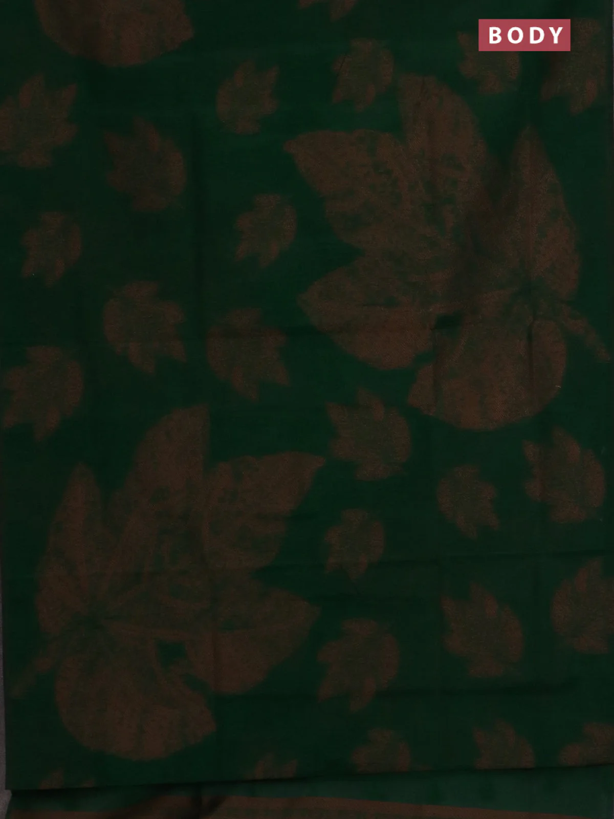 Banarasi semi matka saree green with allover thread woven leaf butta weaves in borderless style - Image 2