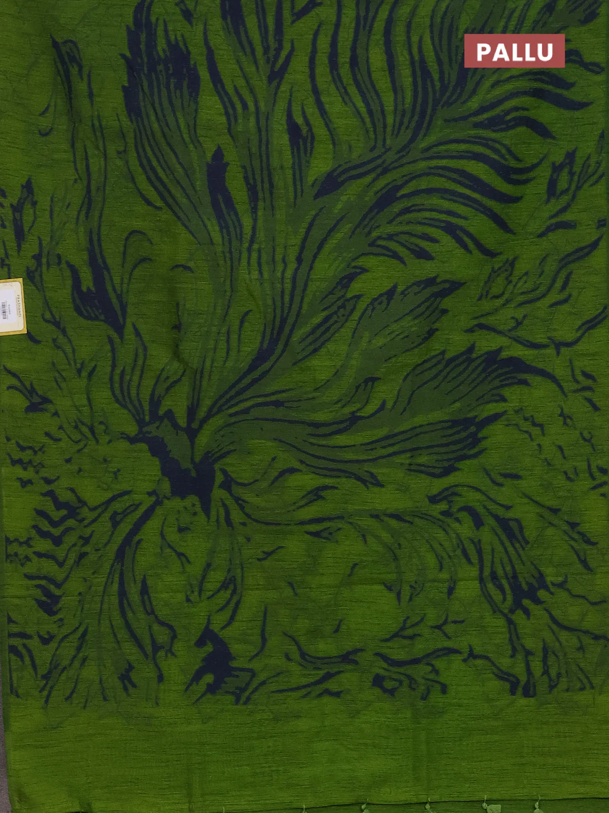 Banarasi semi matka saree light green with allover thread weaves in borderless style - Image 3