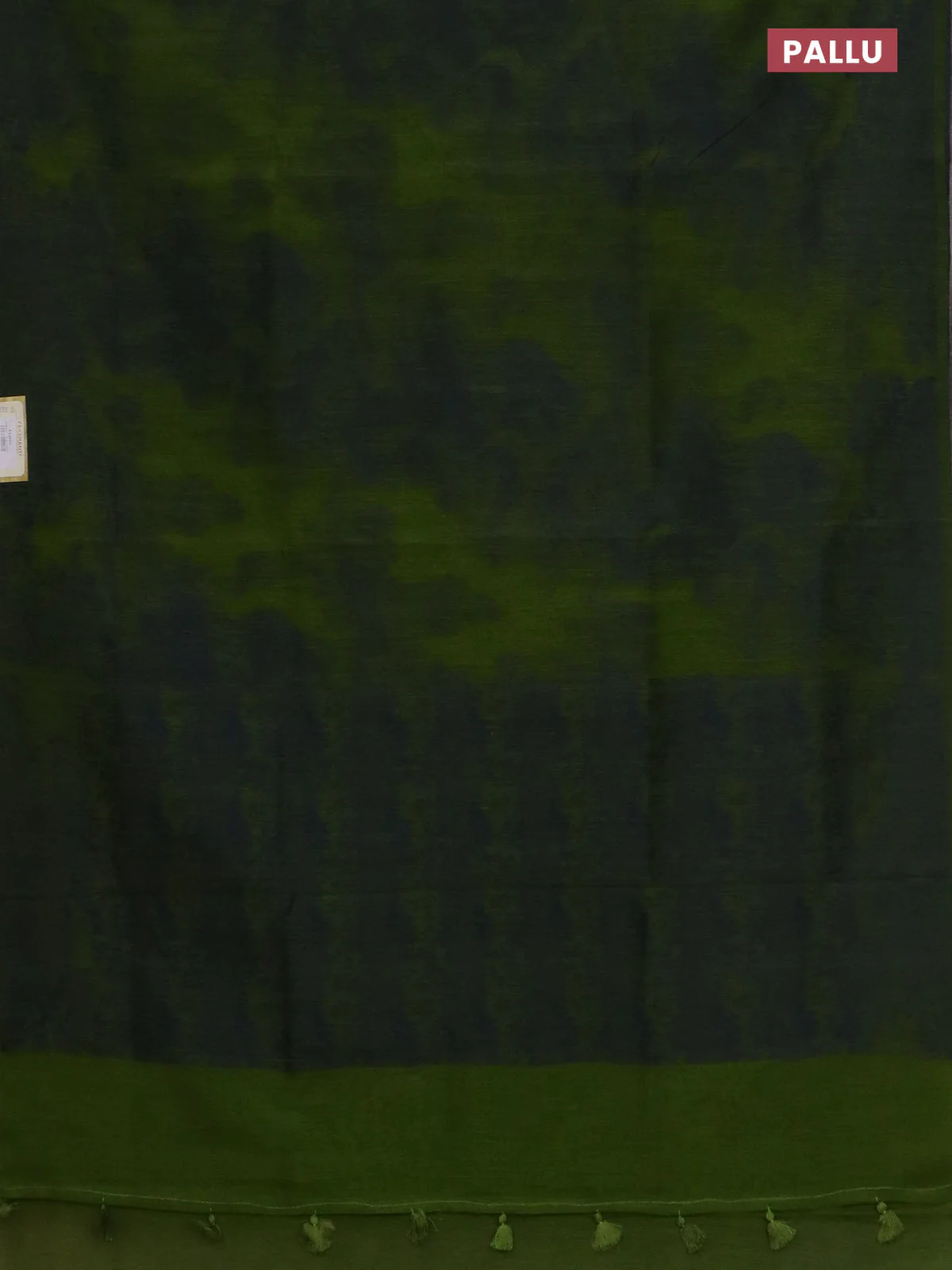 Banarasi semi matka saree light green with allover thread weaves in borderless style - Image 3