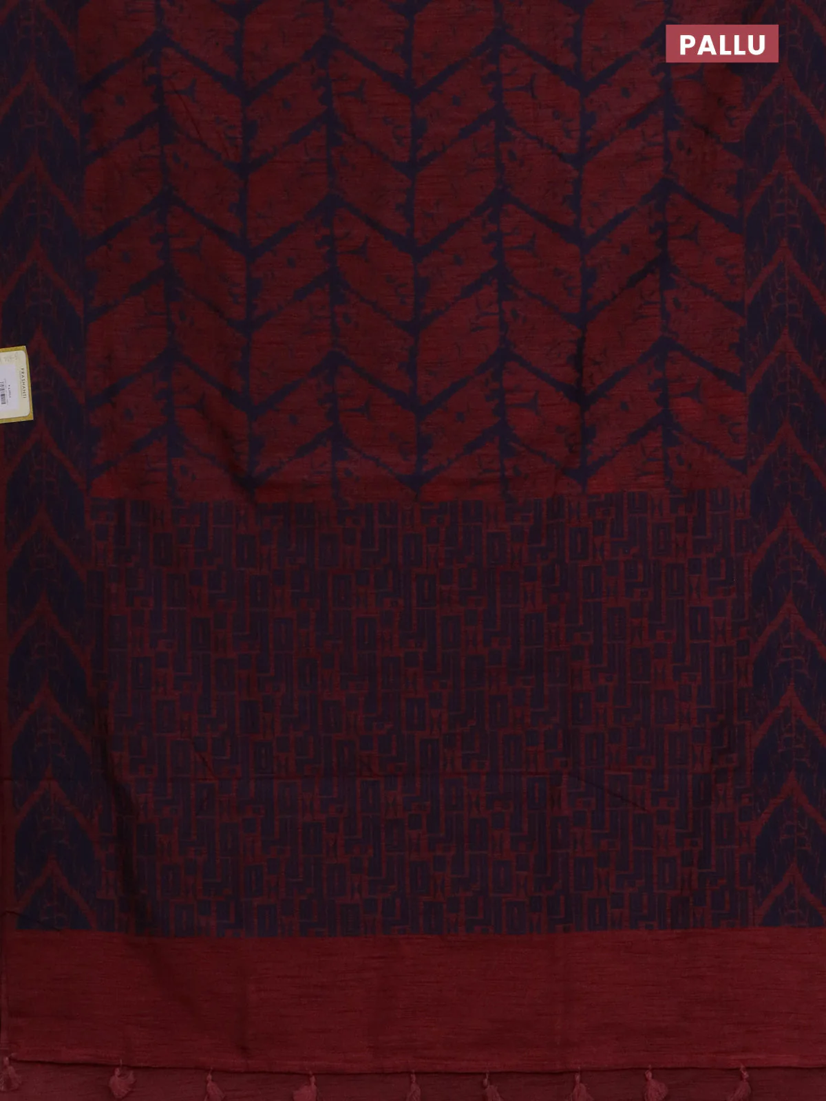 Banarasi semi matka saree maroon and blue with allover thread weaves and thread woven border - Image 3