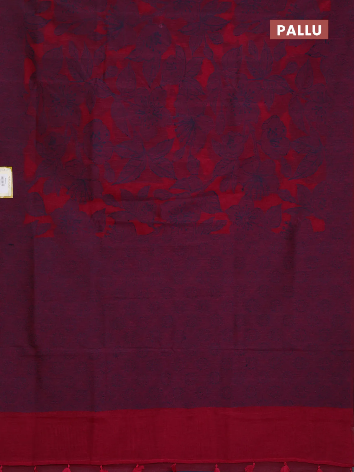 Banarasi semi matka saree maroon with allover thread floral weaves and thread woven border - Image 3