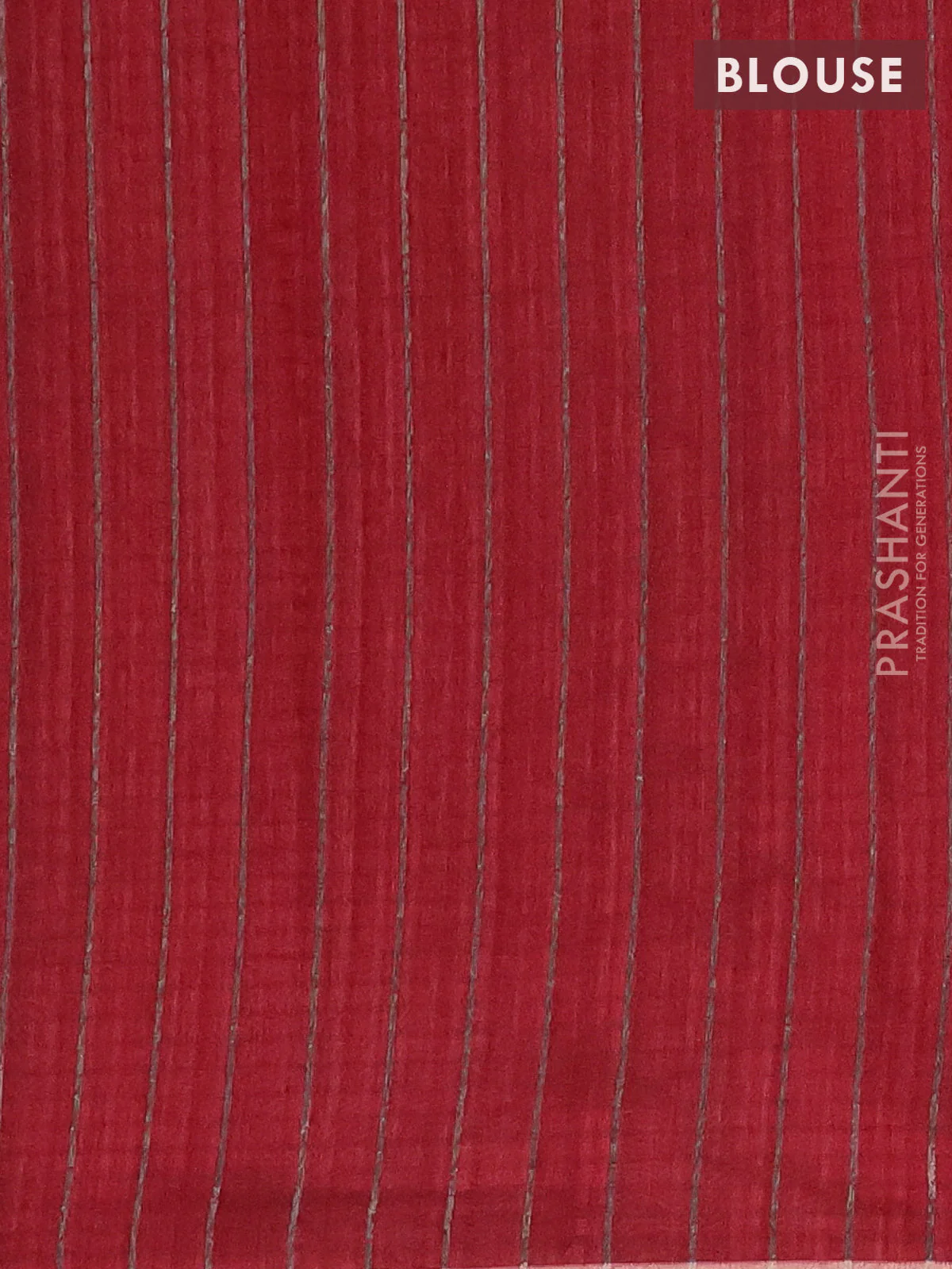Banarasi semi matka saree maroon with allover thread & silver zari stripe pattern and zari woven piping border - Image 4