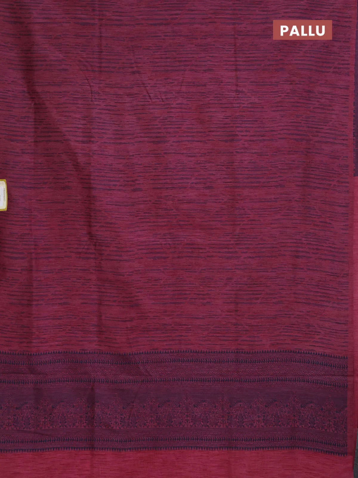 Banarasi semi matka saree maroon with allover thread weaves in borderless style - Image 3