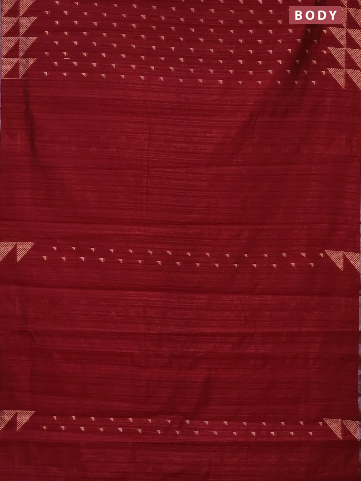 Banarasi semi matka saree maroon with allover zari woven geometric buttas and woven border - Image 2