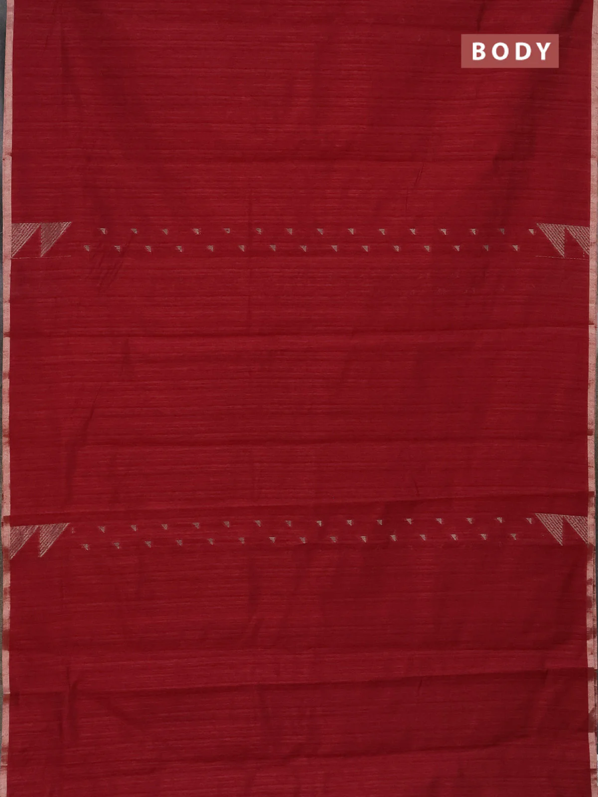 Banarasi semi matka saree maroon with allover zari woven geometric buttas and woven border - Image 2